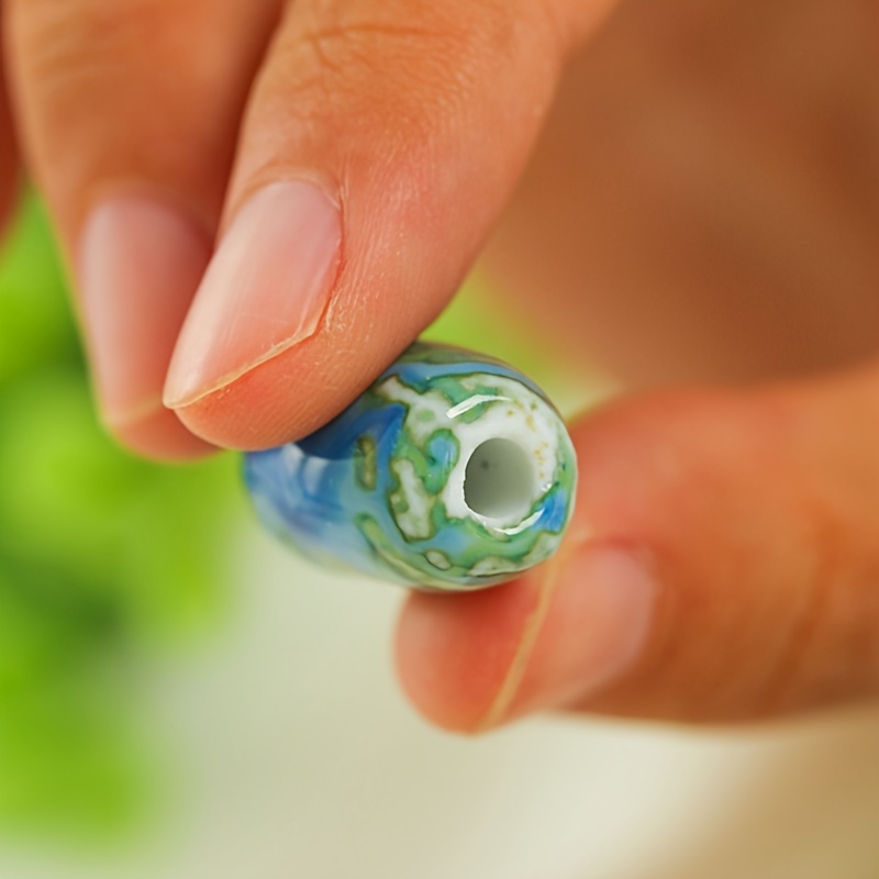 Random Mixed Color High-Temperature Fired Ceramic Bead Set, 16pcs